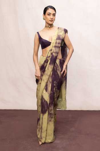 Ekaya Banaras Printed Saree With Running Blouse 