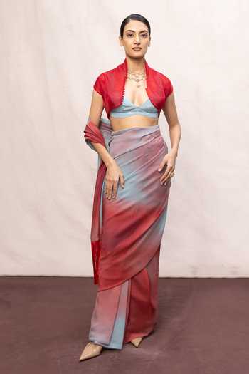 Ekaya Banaras Printed Saree With Running Blouse 