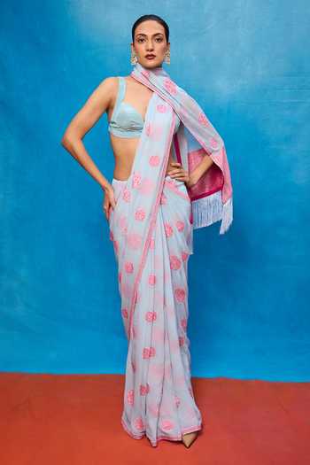 Ekaya Banaras Handwoven Banarasi Saree With Running Blouse 