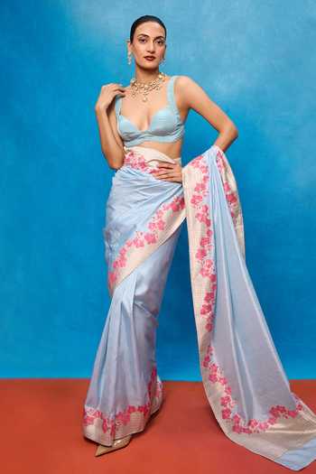 Ekaya Banaras Silk Woven Saree With Running Blouse 