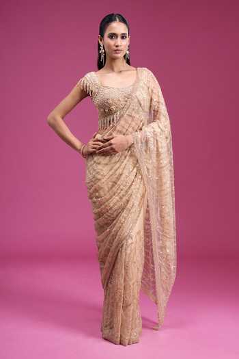 Samyukta Singhania Handwork Sequin Net Saree With Blouse 
