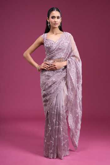 Samyukta Singhania Beads Sequin Handwork Saree With Blouse 