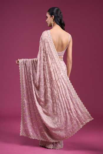 Samyukta Singhania Handwork Chinon Saree With Blouse 