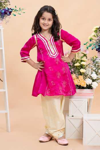 Buy Kirti Agarwal - Pret N Couture Fuchsia Silk, Cotton, Satin Embroidered Kurta And Salwar Set Online at Aza Fashions Buy_Kirti Agarwal - Pret N Couture_Fuchsia Silk, Cotton, Satin Embroidered Kurta And Salwar Set _Online_at_Aza_Fashions
