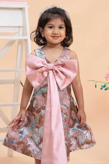 Kirti Agarwal - Pret N Couture_Pink Jacquard, Satin Woven Dress _Online_at_Aza_Fashions