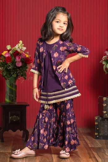 Kirti Agarwal - Pret N Couture Layered Jacket Kurta & Sharara Set 