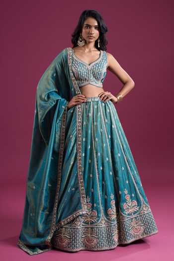 Samyukta Singhania Sequins Embroidered Tissue Lehenga Set 