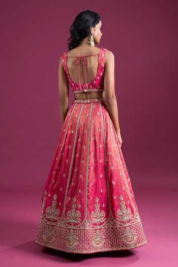 Samyukta Singhania Sequins Embroidered Tissue Lehenga Set With Dupatta 