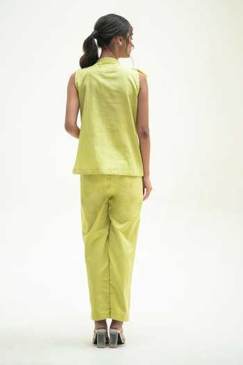 Vaani Beswal Furrow Handwoven Cotton Top & Pant Set 