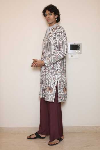 Buy_Dev Ki Raha_Multi Color Georgette Neel Garh Embroidered Kurta Set _Online_at_Aza_Fashions