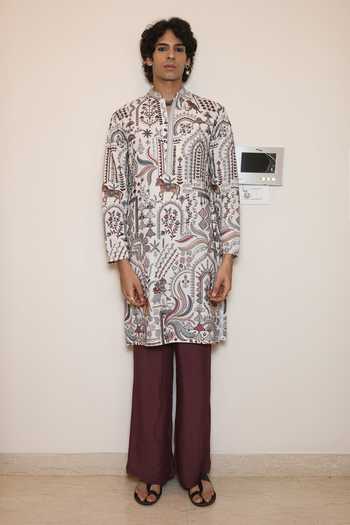 Shop_Dev Ki Raha_Multi Color Georgette Neel Garh Embroidered Kurta Set 