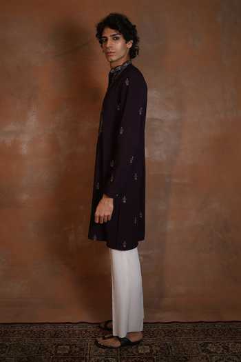 Buy_Dev Ki Raha_Black Haideriya Embroidered Kurta Set _Online_at_Aza_Fashions