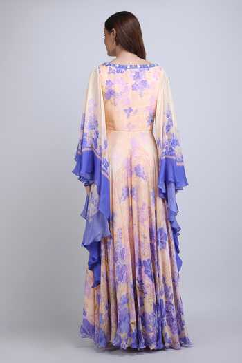 Mandira Wirk Floral Print Viscose Crepe Dress 