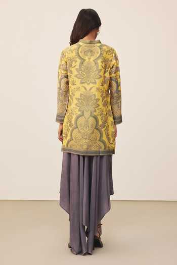 Ritu Kumar Yellow Myra Floral Print Kurta 