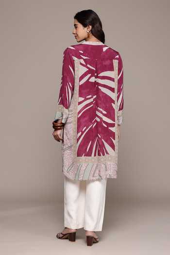 Ritu Kumar Pink Cascade Band Collar Tunic 