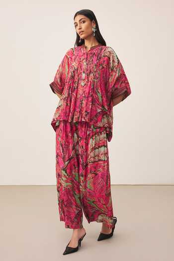 Buy Ritu Kumar Pink Lurex V-neck Fiza Printed Kurta And Palazzo Set Online at Aza Fashions Buy_Ritu Kumar_Pink Lurex V-neck Fiza Printed Kurta And Palazzo Set _Online_at_Aza_Fashions