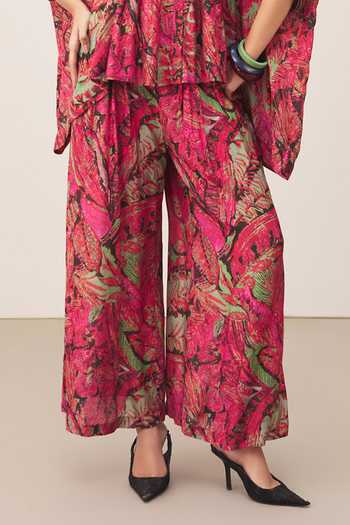 Shop Ritu Kumar Pink Lurex V-neck Fiza Printed Kurta And Palazzo Set Online at Aza Fashions Shop_Ritu Kumar_Pink Lurex V-neck Fiza Printed Kurta And Palazzo Set _Online_at_Aza_Fashions