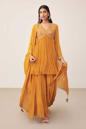 Ritu Kumar Embroidered Kurta Sharara Set 