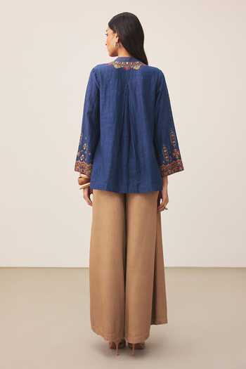 Ritu Kumar Blue Lara Embroidered Kurta 