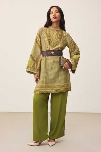 Ritu Kumar Green Alifia Printed Kurta & Pant Set 