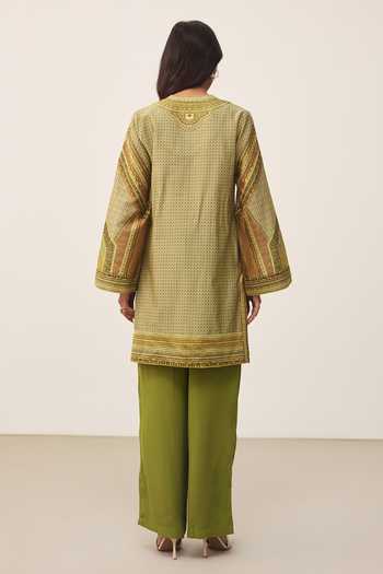 Ritu Kumar Green Alifia Printed Kurta & Pant Set 