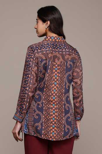 Ritu Kumar Brown Moselles Printed Shirt 