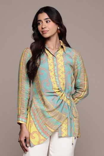 Ritu Kumar Green Moselles Printed Shirt 