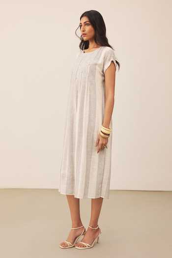 Ritu Kumar Off White Boat Neck Ecru Tarangg Long Dress Online at Aza Fashions Ritu Kumar_Off White Boat Neck Ecru Tarangg Long Dress _Online_at_Aza_Fashions
