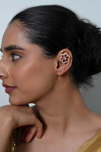 Shlok Jewels Floral Embellished Earcuffs 