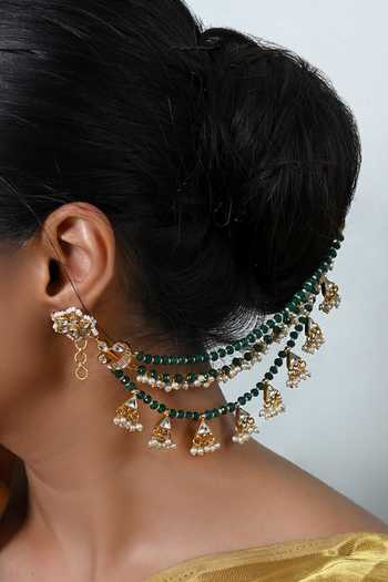Shlok Jewels Kundan Embellished Earrings 
