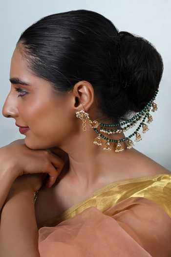 Shlok Jewels Kundan Embellished Earrings 