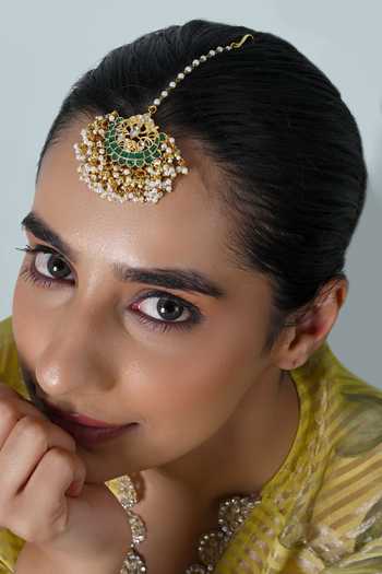 Shlok Jewels Stone Embellished Maangtikka 