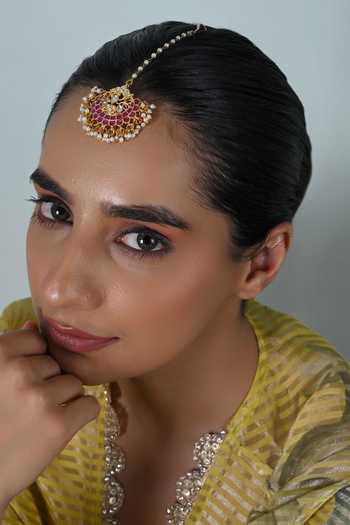 Shlok Jewels Kundan Embellished Maangtikka 