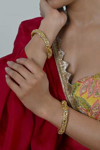 Shlok Jewels Mother Of Pearl Bangles - Set of 2 