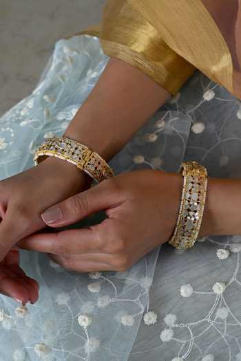 Shlok Jewels Mother Of Pearl Bangles - Set of 2 