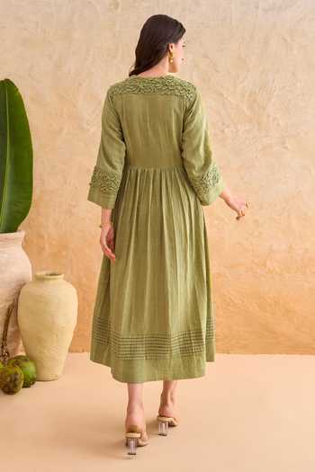 Taro Olive Fern Dress 