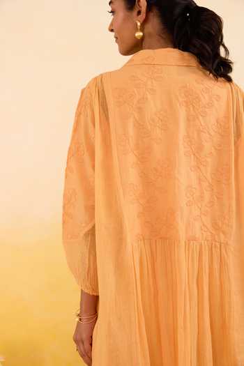 Buy_Taro_Yellow Cotton Collared Marigold Daydream Dress _Online_at_Aza_Fashions