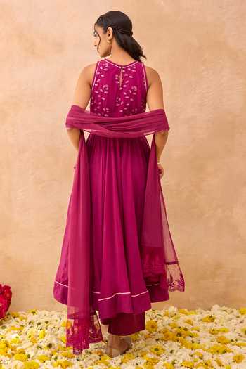 Taro Berry Bash Embroidered Anarkali Set 