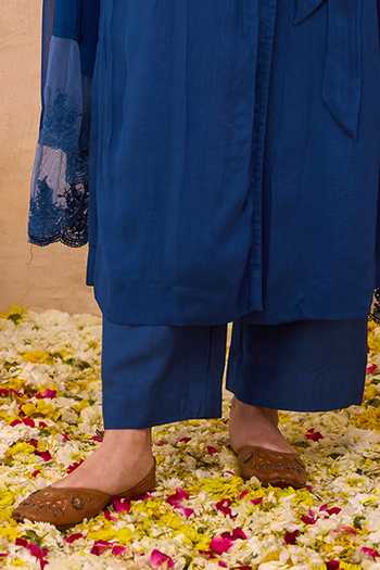 Buy_Taro_Blue Silk, Cotton, Crepe, Chiffon Twilight Bloom Embroidered Angarkha Set _Online_at_Aza_Fashions