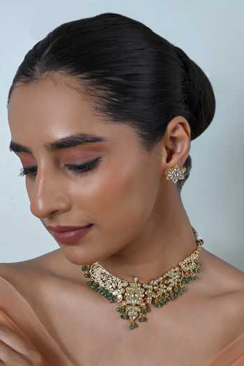 Shlok Jewels Handcrafted Kundan Necklace Set 