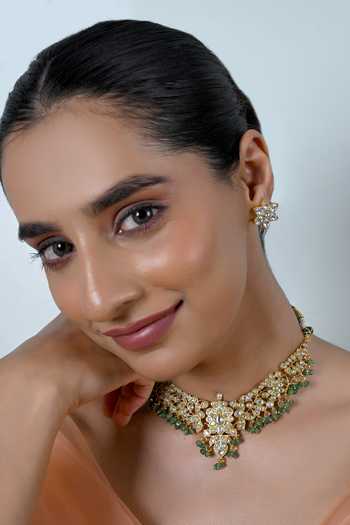 Shlok Jewels Handcrafted Kundan Necklace Set 