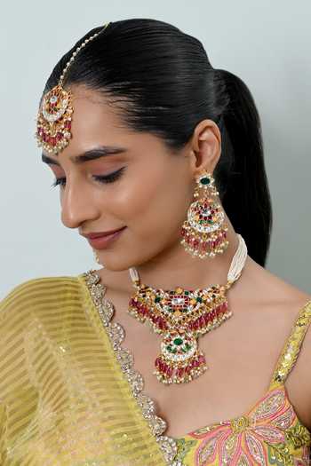 Shlok Jewels Beaded Embellished Necklace Set 