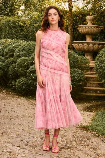 House Of Eda Freda Tie Dye Tulle Midi Dress 