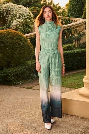 House Of Eda Eveline Pleated Top & Pant Set 