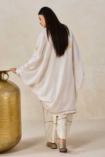 Nitika Gujral Applique Chanderi Jacket Kurta Set  