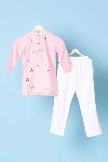 Turqidz By Shweta Aggarwal Mirror Work Kurta Set 