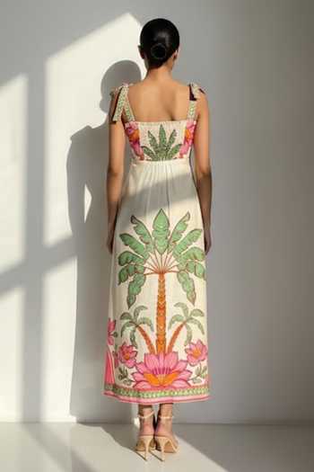 Poppi Floral Placement Print Midi Dress 