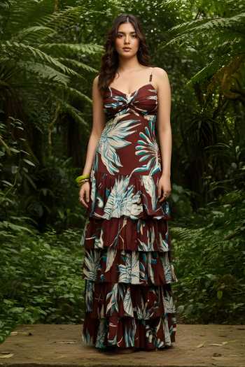 Poppi Floral Print Bemberg Maxi Dress 