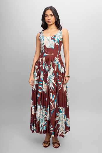 Poppi Strappy Printed Maxi Dress 