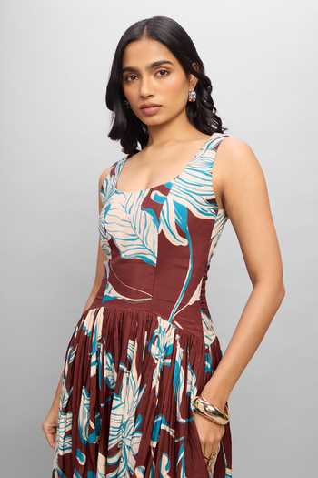 Shop_Poppi_Maroon Bemberg Scoop Neck Strappy Printed Maxi Dress _Online_at_Aza_Fashions